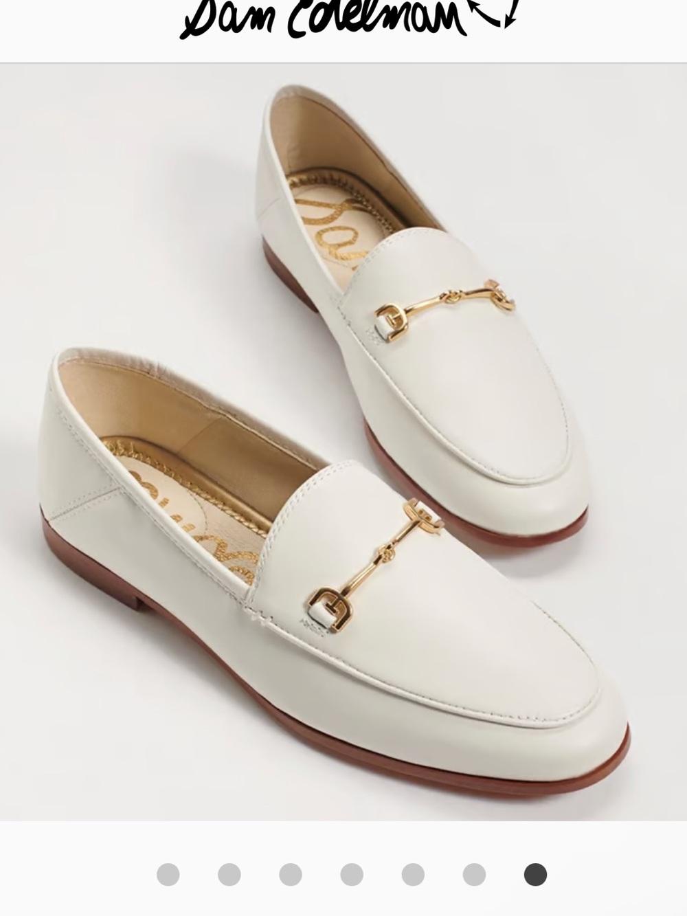 Sam Edelman LORAINE White Loraine Bit Loafer with Gold Hardware